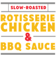 Slow roasted rotisserie chicken and bbq sauce